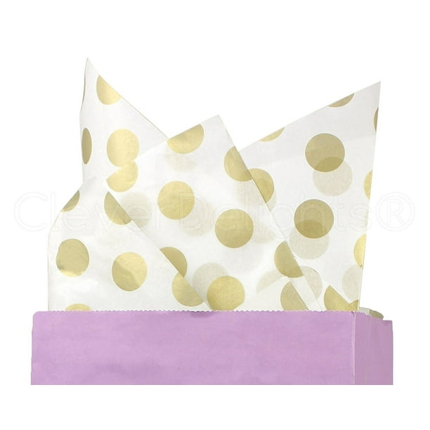 White /& Metallic Pink Polka Dot Tissue Paper for Gift Bags 20x30 Sheets Free Shipping!